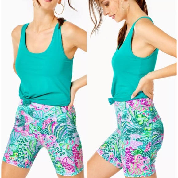 Lilly Pulitzer Other - Lilly Pulitzer LUXLETIC Weekender Bike Shorts Floral Print Kids Size XL